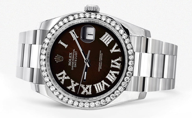 116200 | Rolex Datejust Watch | 36Mm | Dark Brown Roman Dial | Oyster Band