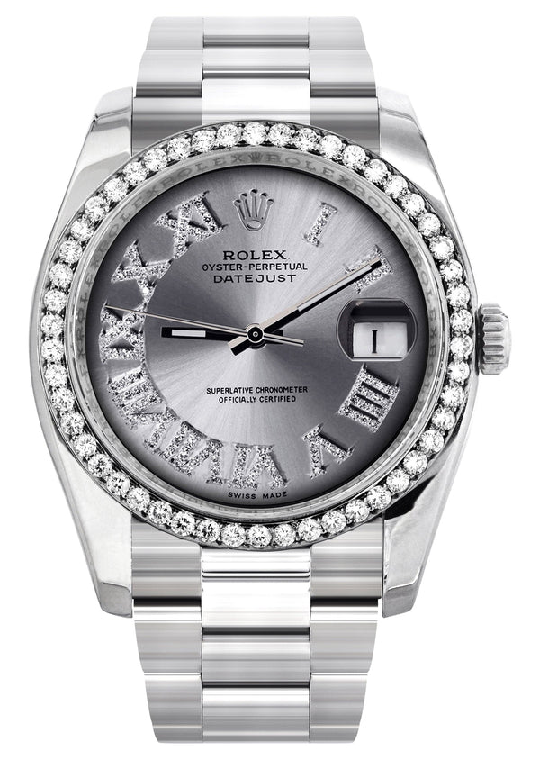116200 | Rolex Datejust Watch | 36Mm | Silver Roman Dial | Oyster Band