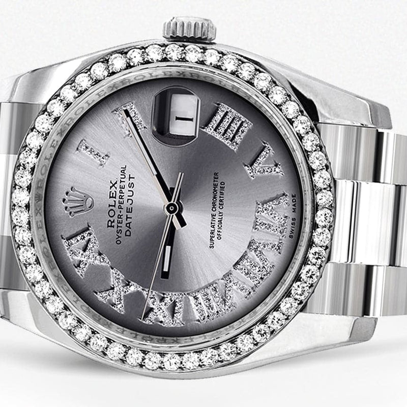 116200 | Rolex Datejust Watch | 36Mm | Silver Roman Dial | Oyster Band