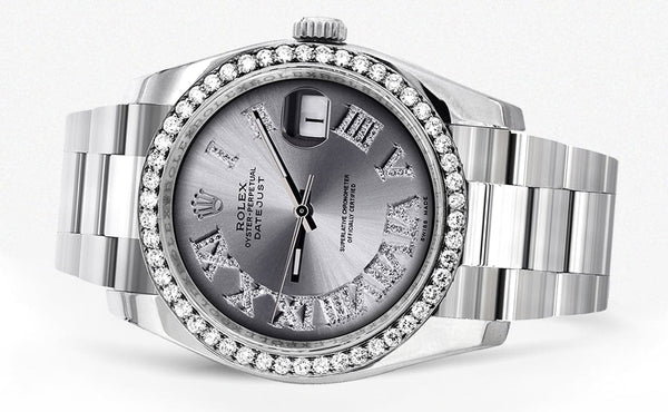 116200 | Rolex Datejust Watch | 36Mm | Silver Roman Dial | Oyster Band