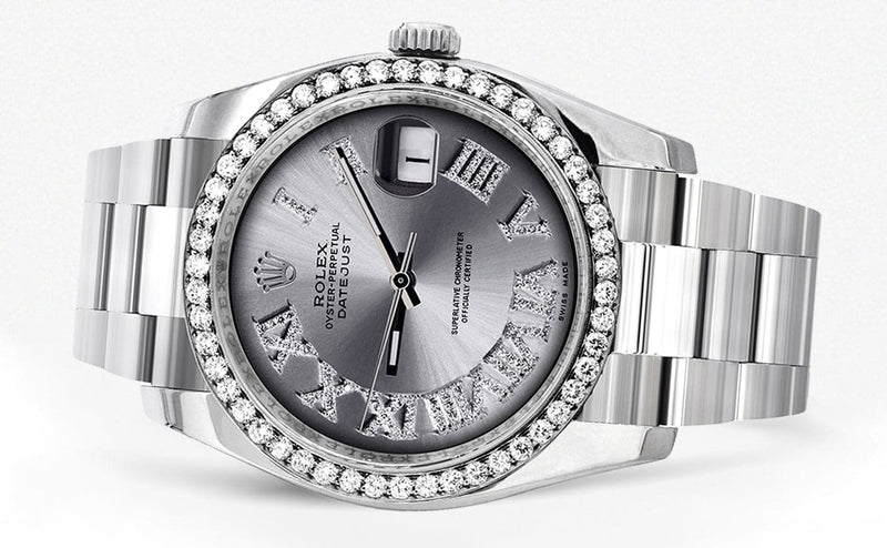 116200 | Rolex Datejust Watch | 36Mm | Silver Roman Dial | Oyster Band