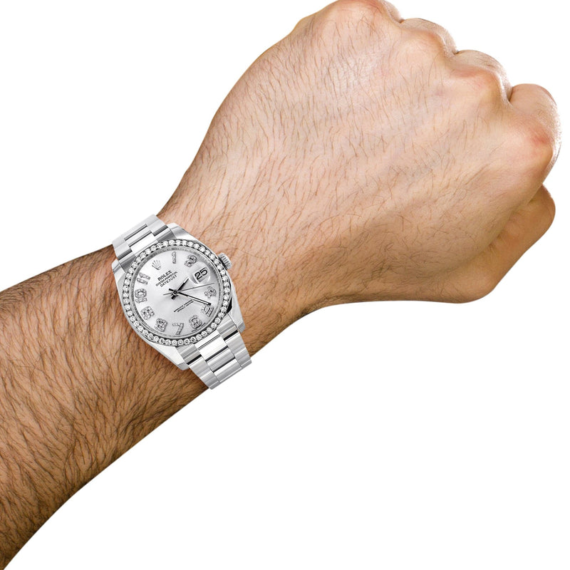 116200 | Rolex Datejust Watch | 36Mm | Diamond Numeral Dial | Oyster Band