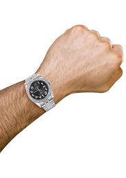 116200 | Hidden Clasp | Diamond Rolex Datejust Watch | 36 MM | Custom Arabic Diamond Dial | Jubilee Band | Diamond Bezel