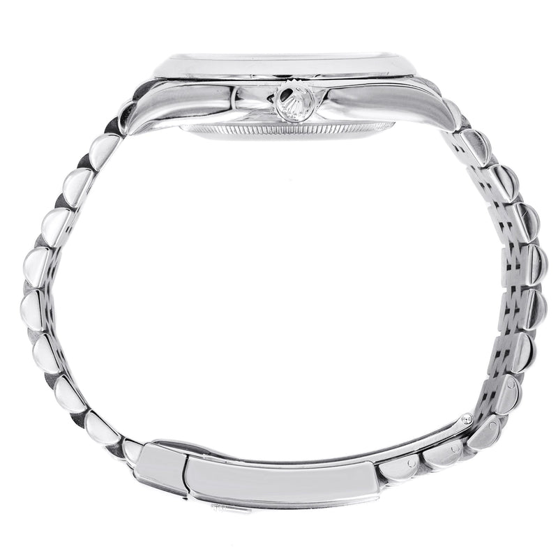 ROLEX DATEJUST 36 MM | JUBILEE BAND STEEL WATCH | 126234 | 18K FLUTED BEZEL | FACTORY DIAMOND BLUE
