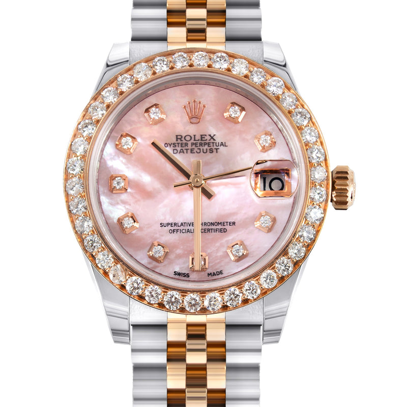 ROLEX DATEJUST 36 MM | JUBILEE BAND 18K ROSE & STEEL WATCH | 116231 | DIAMOND BEZEL