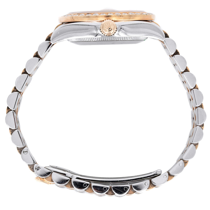 ROLEX DATEJUST 36 MM | JUBILEE BAND 18K ROSE & STEEL WATCH | 116231 | DIAMOND BEZEL