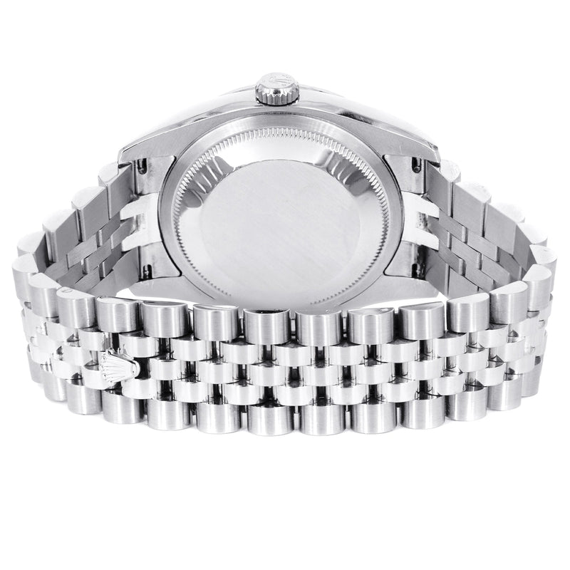 ROLEX DATEJUST 36 MM | JUBILEE BAND STEEL WATCH | 116244| FACTORY DIAMOND BEZEL | WHITE ROMAN