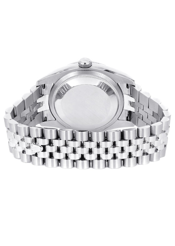 ROLEX DATEJUST 36 MM | JUBILEE BAND STEEL WATCH | 116244| FACTORY DIAMOND BEZEL | WHITE ROMAN