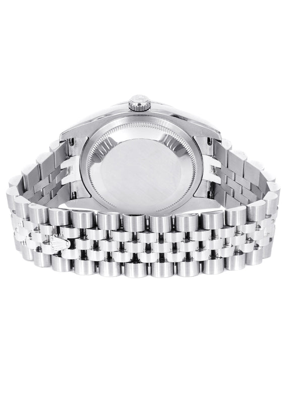 ROLEX DATEJUST 36 MM | JUBILEE BAND STEEL WATCH | 116244| FACTORY DIAMOND BEZEL | WHITE ROMAN