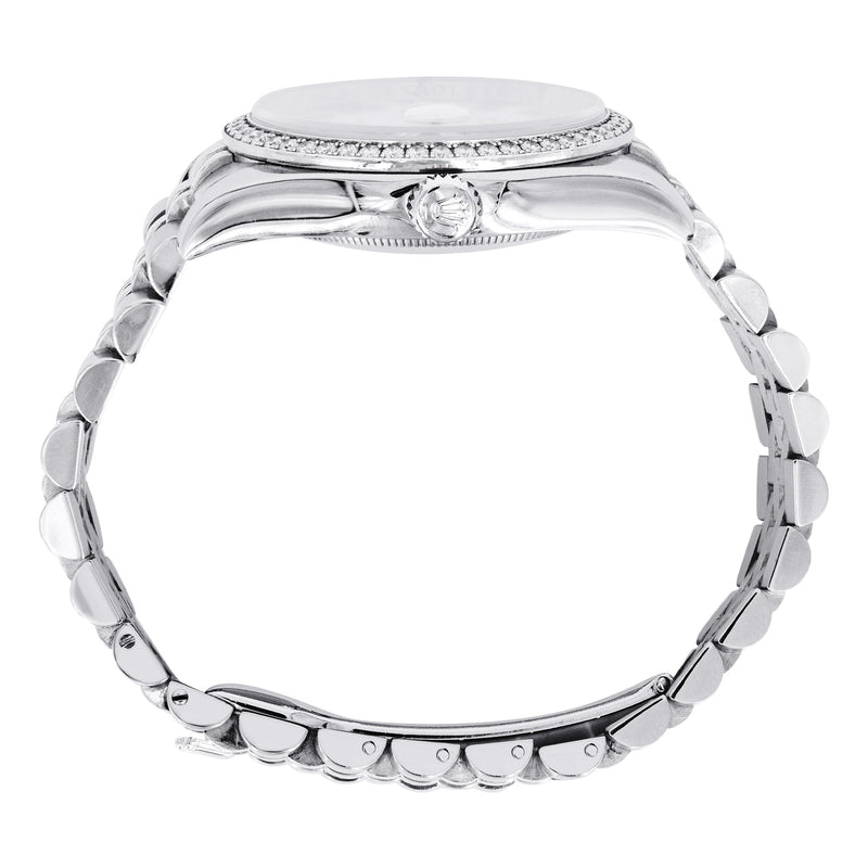 ROLEX DATEJUST 36 MM | JUBILEE BAND STEEL WATCH | 116244| FACTORY DIAMOND BEZEL | WHITE ROMAN