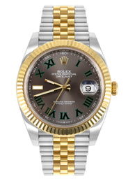 ROLEX DATEJUST 41 MM | 18K YELLOW GOLD & STEEL WATCH | JUBILEE BAND | SLATE WIMBLEDON DIAL