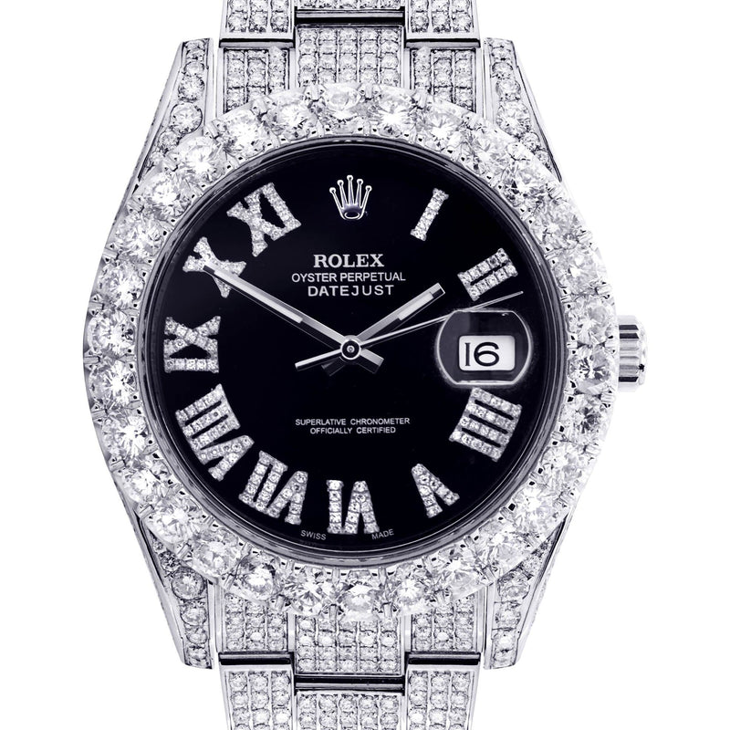 Diamond Rolex Datejust 41 | Custom Diamond Dial | Stainless Steel | 19.5 Carats