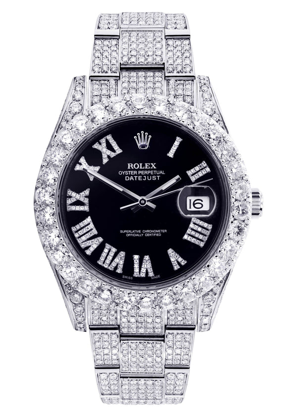 Diamond Rolex Datejust 41 | Custom Diamond Dial | Stainless Steel | 19.5 Carats