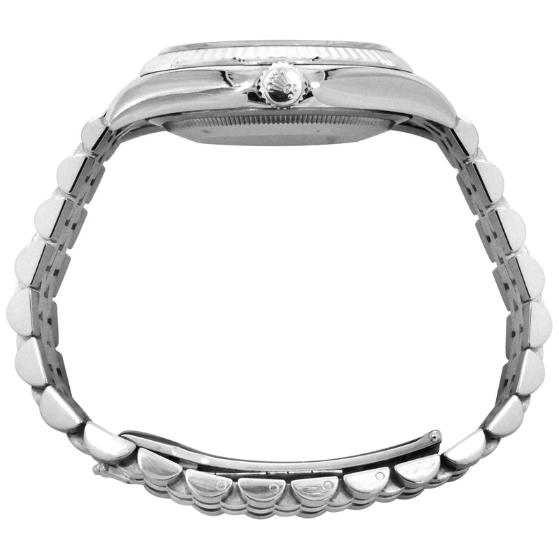 116200 | Hidden Clasp | Diamond Rolex Datejust Watch | 36Mm | Blue Mother Of Pearl Roman Numeral Dial | Jubilee Band