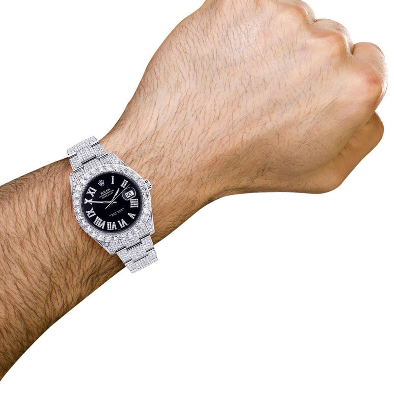 Diamond Rolex Datejust 41 | Custom Diamond Dial | Stainless Steel | 19.5 Carats