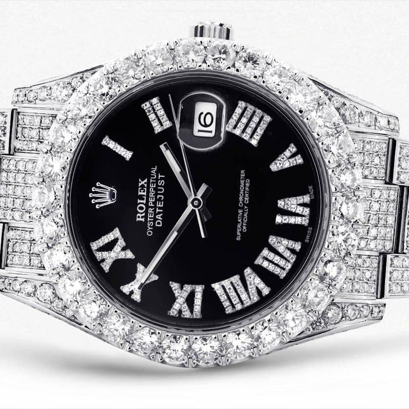Diamond Rolex Datejust 41 | Custom Diamond Dial | Stainless Steel | 19.5 Carats