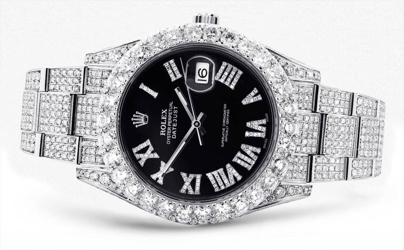 Diamond Rolex Datejust 41 | Custom Diamond Dial | Stainless Steel | 19.5 Carats