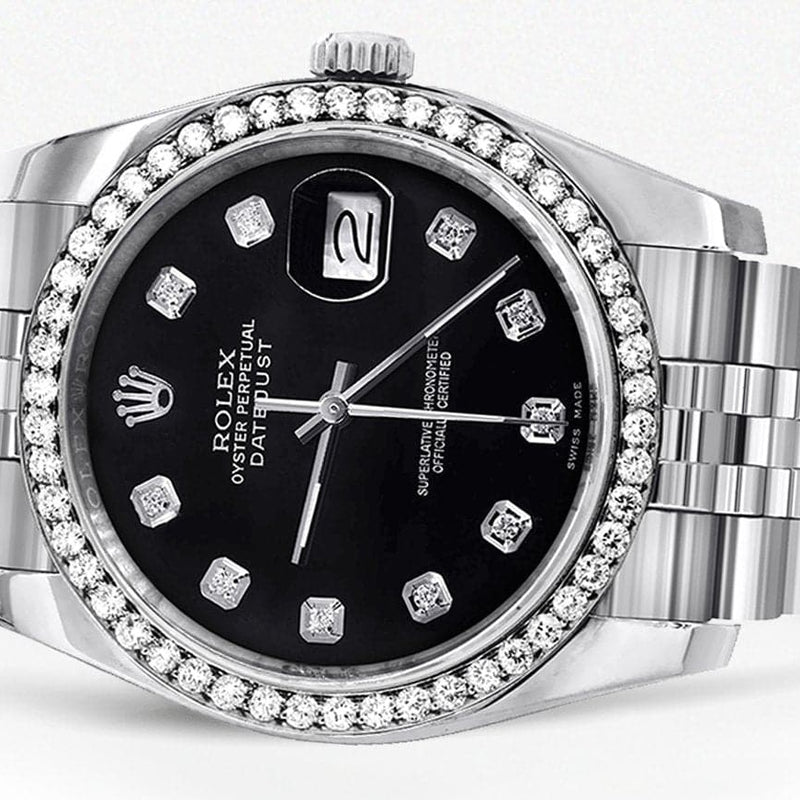116200 | Hidden Clasp | Rolex Datejust  Watch | 36Mm | Black Dial | Jubilee Band