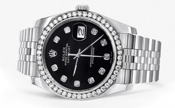 116200 | Hidden Clasp | Rolex Datejust  Watch | 36Mm | Black Dial | Jubilee Band