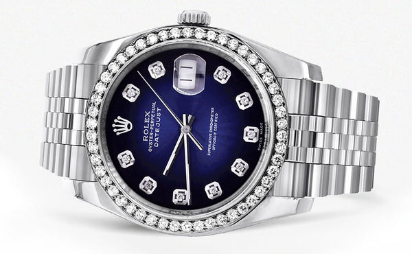 116200 | Hidden Clasp | Mens Rolex Datejust Watch | 36Mm | Blue Dial | Jubilee Band
