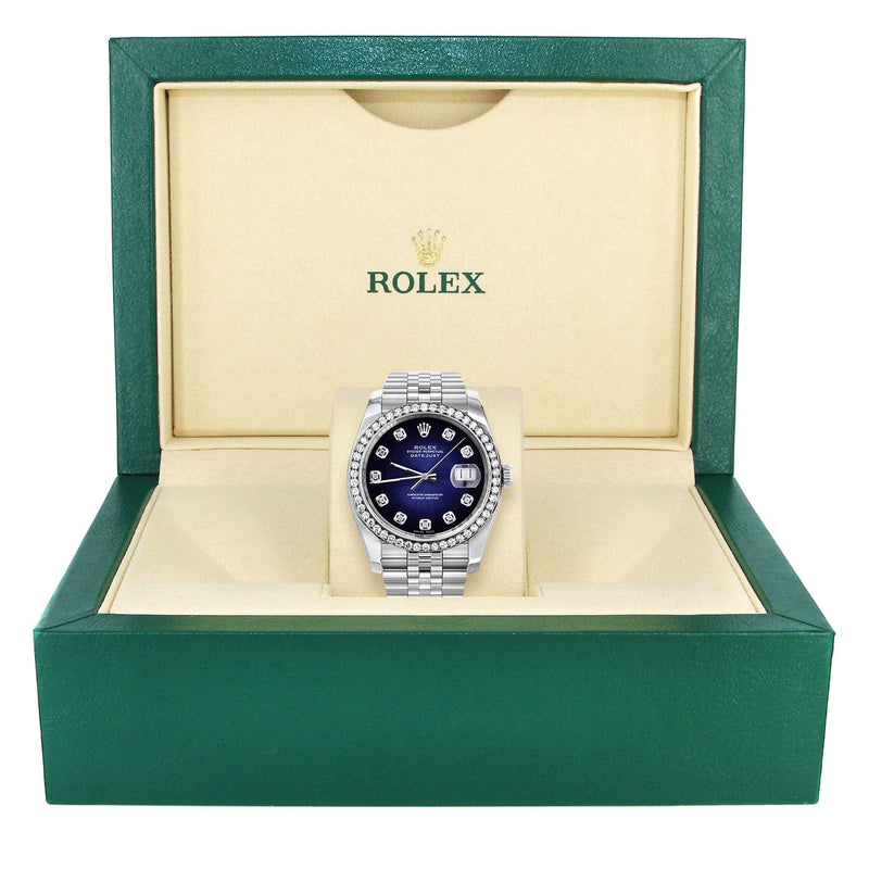 116200 | Hidden Clasp | Mens Rolex Datejust Watch | 36Mm | Blue Dial | Jubilee Band
