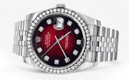 116200 | Hidden Clasp | Rolex Datejust Watch | 36Mm | Red Dial | Jubilee Band