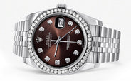 116200 | Hidden Clasp | Diamond Rolex Datejust Watch | 36MM | Chocolate Diamond Dial | Jubilee Band