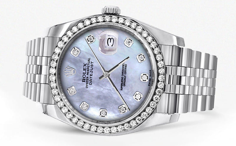 116200 | Hidden Clasp | 36Mm | Rolex Datejust Watch | Mother of Pearl Dial | Jubilee Band