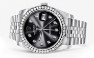 116200 | Hidden Clasp | Diamond Rolex Datejust Watch | 36Mm | Graphite Diamond Dial | Jubilee Band