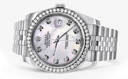 116200 | Hidden Clasp | Diamond Rolex Datejust Watch | 36Mm | White Mother Of Pearl Dial | Jubilee Band
