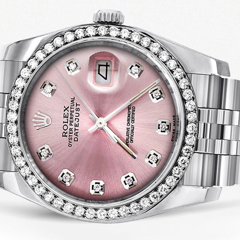 116200 | Hidden Clasp | Rolex Datejust Watch | 36Mm | Pink Dial | Jubilee Band