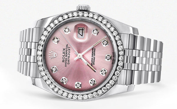 116200 | Hidden Clasp | Rolex Datejust Watch | 36Mm | Pink Dial | Jubilee Band