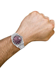 116200 | Hidden Clasp | Rolex Datejust Watch | 36Mm | Purple Dial | Jubilee Band