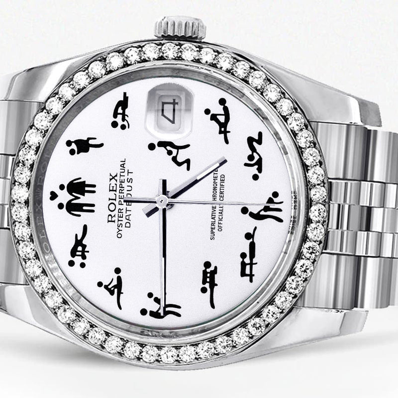 116200 | Hidden Clasp | Diamond Rolex Datejust  Watch | 36Mm | Custom Erotic Dial | Jubilee Band