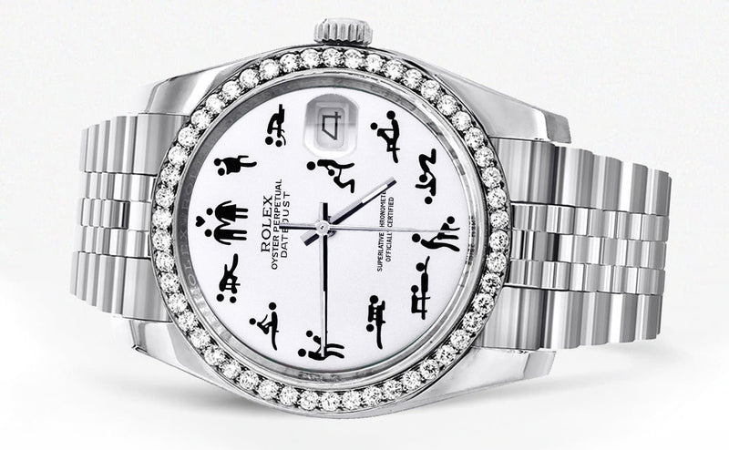 116200 | Hidden Clasp | Diamond Rolex Datejust  Watch | 36Mm | Custom Erotic Dial | Jubilee Band