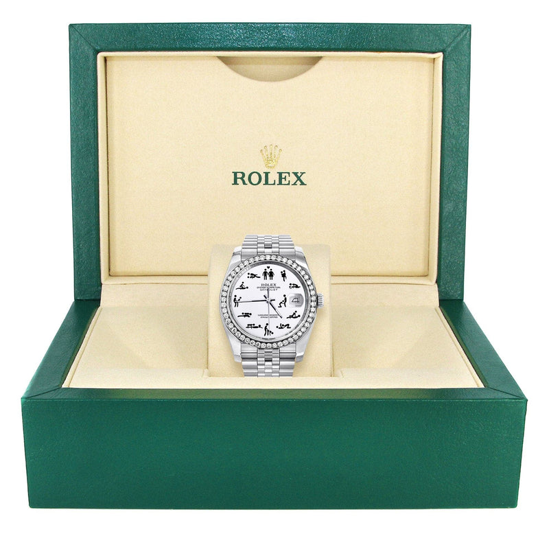 116200 | Hidden Clasp | Diamond Rolex Datejust  Watch | 36Mm | Custom Erotic Dial | Jubilee Band
