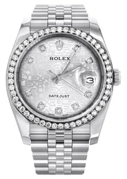 116200 | Hidden Clasp | Diamond Rolex Datejust Watch | 36 MM | Diamond Rolex Textured Jubilee Dial | Jubilee Band