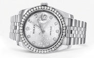 116200 | Hidden Clasp | Diamond Rolex Datejust Watch | 36 MM | Diamond Rolex Textured Jubilee Dial | Jubilee Band
