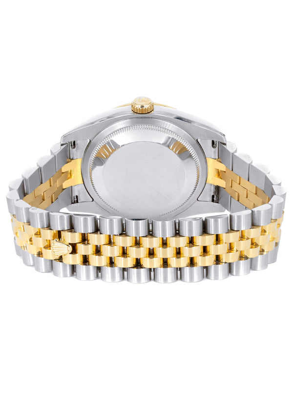 ROLEX DATEJUST 36 MM | JUBILEE BAND 18K GOLD & STEEL WATCH | 116243 | FACTORY DIAMOND BEZEL | WHITE ROMAN