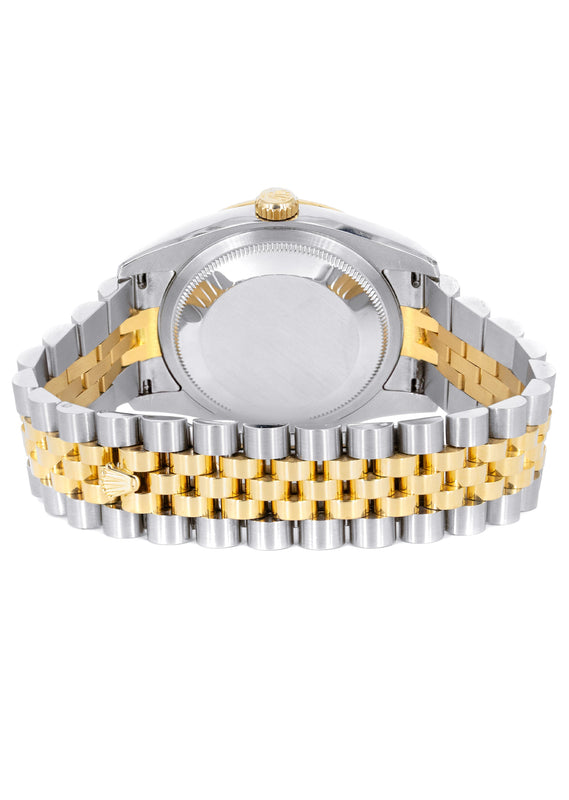 ROLEX DATEJUST 36 MM | JUBILEE BAND 18K GOLD & STEEL WATCH | 116243 | FACTORY DIAMOND BEZEL | WHITE ROMAN