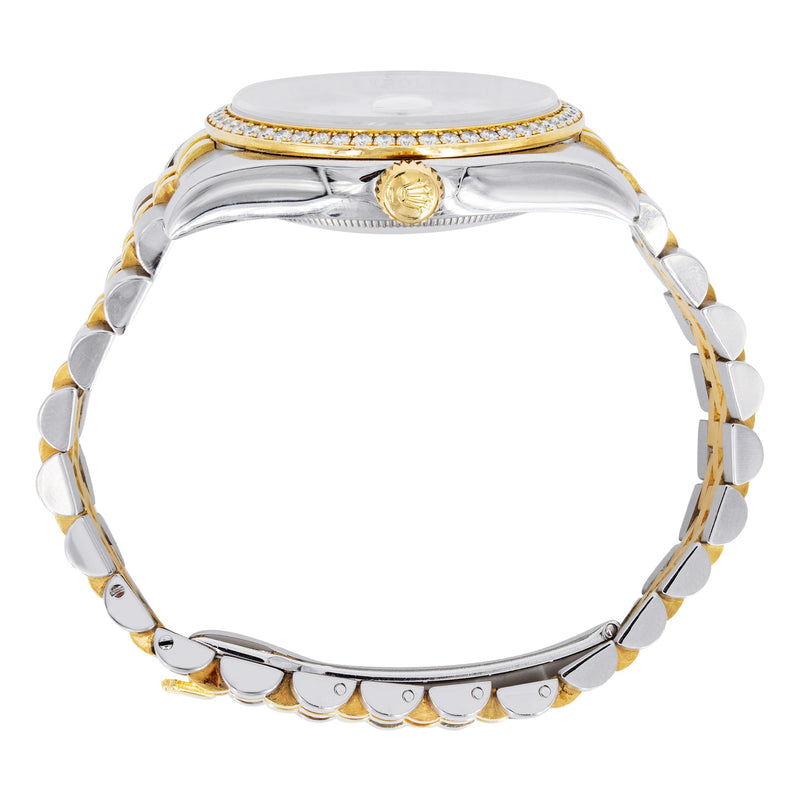 ROLEX DATEJUST 36 MM | JUBILEE BAND 18K GOLD & STEEL WATCH | 116243 | FACTORY DIAMOND BEZEL | WHITE ROMAN