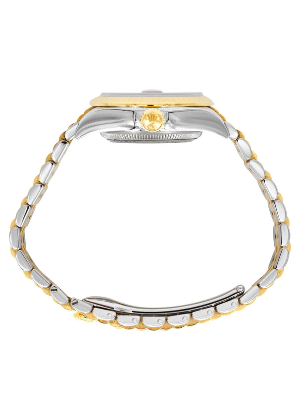 ROLEX DATEJUST 28 MM | JUBILEE BAND 18K GOLD & STEEL WATCH | 279173 | 18K YELLOW GOLD SMOOTH | SILVER STICK