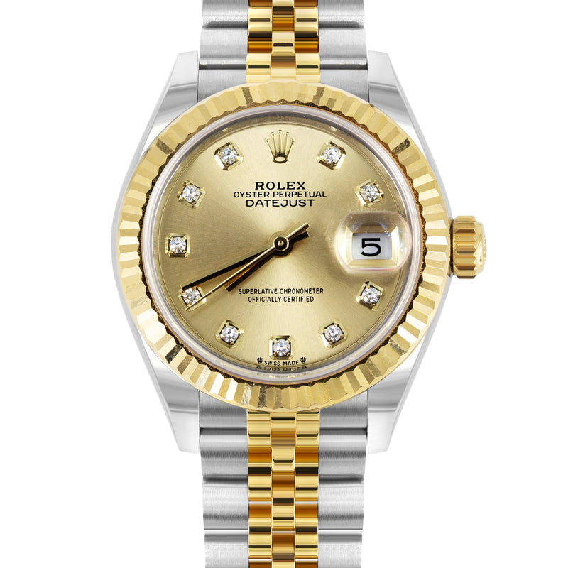 ROLEX DATEJUST 31 MM | JUBILEE BAND 18K GOLD & STEEL WATCH | 178273 | 18KYELLOW GOLD FLUTEDg | CHAMPAGNE DIAMOND