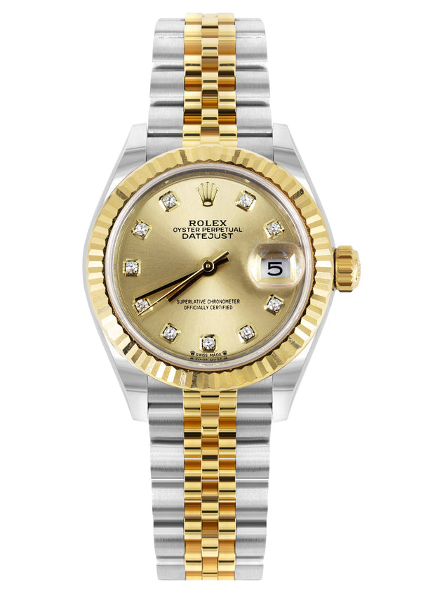 ROLEX DATEJUST 31 MM | JUBILEE BAND 18K GOLD & STEEL WATCH | 178273 | 18KYELLOW GOLD FLUTEDg | CHAMPAGNE DIAMOND