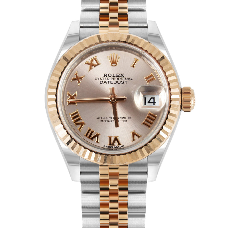 ROLEX DATEJUST 31 MM | OYSTER BAND 18K GOLD & STEEL WATCH | 178271 | 18KYELLOW GOLD SMOOTH | PINK ROMAN