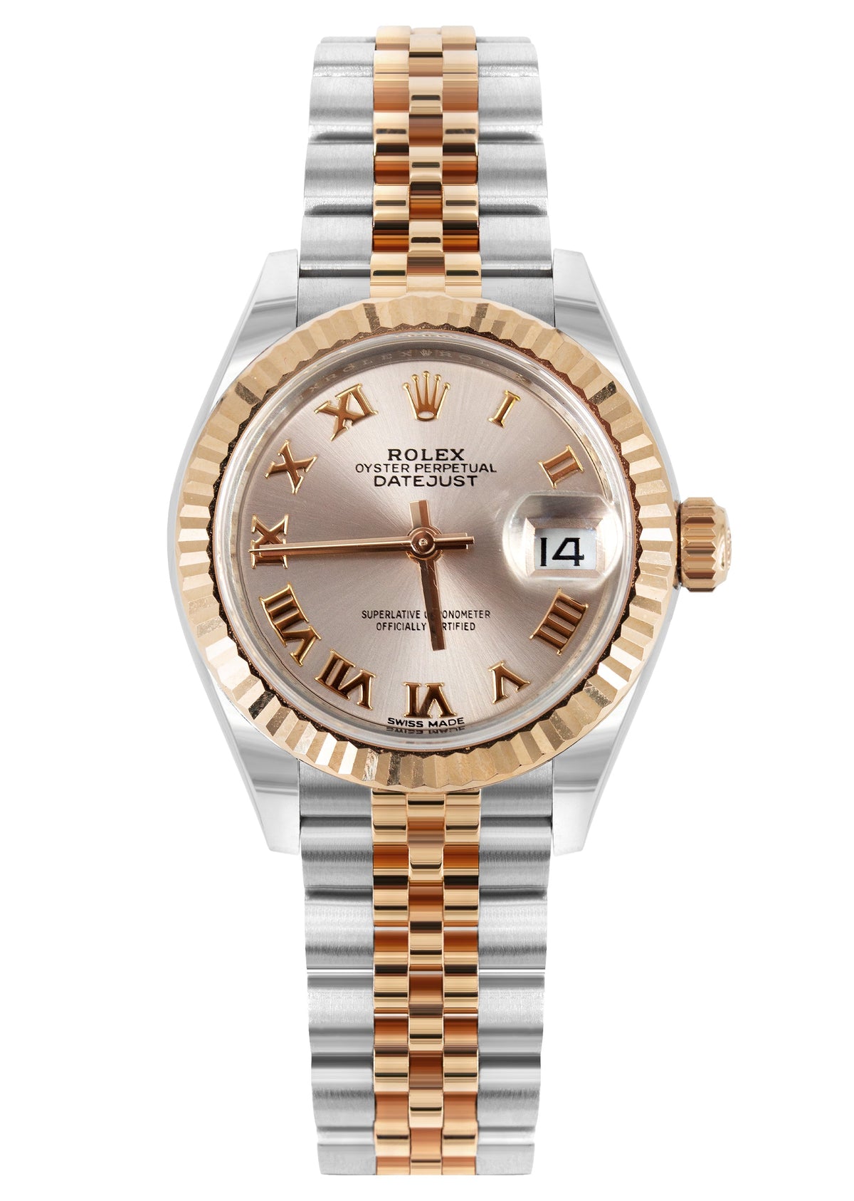 ROLEX DATEJUST 31 MM | OYSTER BAND 18K GOLD & STEEL WATCH | 178271 | 18KYELLOW GOLD SMOOTH | PINK ROMAN