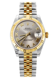 ROLEX DATEJUST 31 MM | JUBILEE BAND 18K GOLD & STEEL WATCH | 178273 | 18KYELLOW GOLD SMOOTH | GREY ROMAN