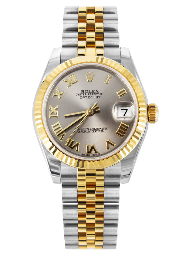 ROLEX DATEJUST 31 MM | JUBILEE BAND 18K GOLD & STEEL WATCH | 178273 | 18KYELLOW GOLD SMOOTH | GREY ROMAN