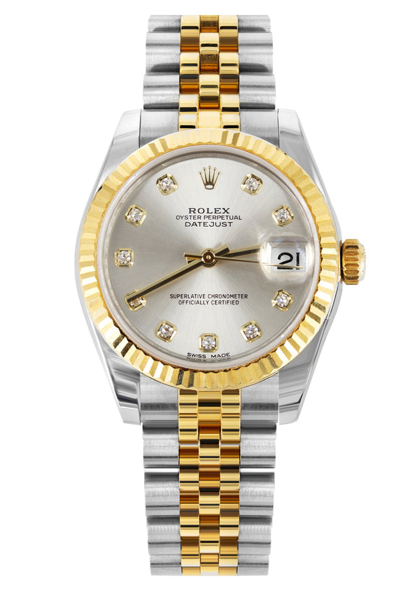 ROLEX DATEJUST 31 MM | JUBILEE BAND 18K GOLD & STEEL WATCH | 178273 | 18KYELLOW GOLD FLUTEDg | SILVER DIAMOND