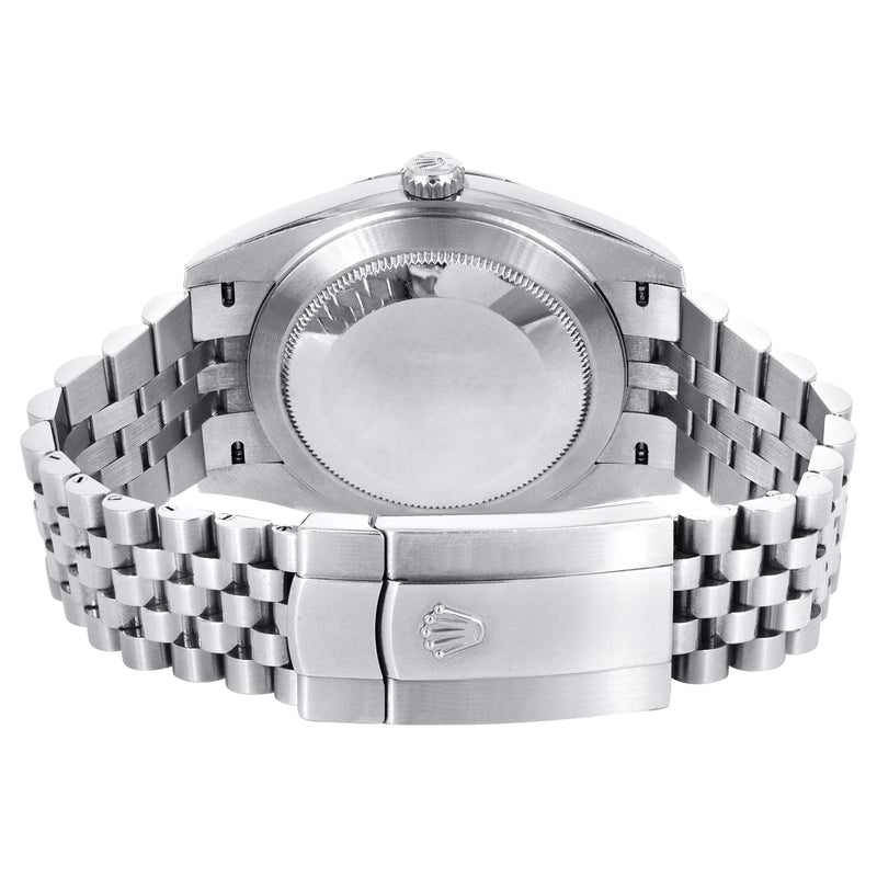 ROLEX DATEJUST 41 MM | STEEL WATCH | JUBILEE BAND | BLUE ROMAN DIAL | 18K FLUTED BEZEL